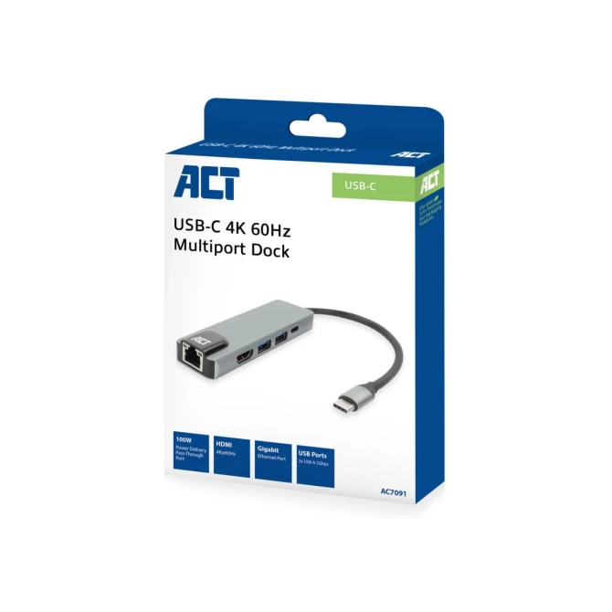 ACT AC7091 laptop dock & poortreplicator Bedraad USB 3.2 Gen